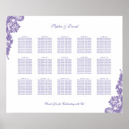 Chic Ultra-Violet-Spitzen-Hochzeitskarte Poster