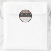 Chic und Angesagtes Kariert-Adresslabel Runder Aufkleber (Tasche)