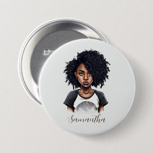 Chic und Classy Afro Frau Button