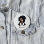 Chic und Classy Afro Frau Button (Beispiel)