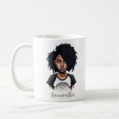 Chic und Classy Afro Frau Kaffeetasse (Links)