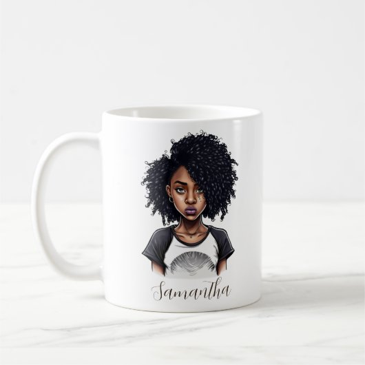 Chic und Classy Afro Frau Kaffeetasse (Links)
