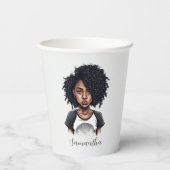 Chic und Classy Afro Frau Pappbecher (Rückseite)