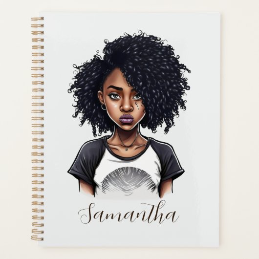 Chic und Classy Afro Frau Planer (Vorderseite)