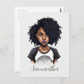 Chic und Classy Afro Frau Postkarte (Vorne/Hinten)