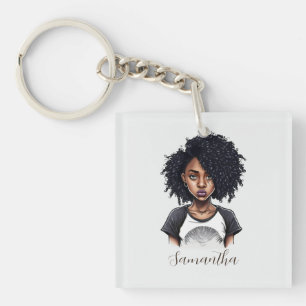 Chic und Classy Afro Frau Schlüsselanhänger
