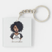 Chic und Classy Afro Frau Schlüsselanhänger (Rückseite)
