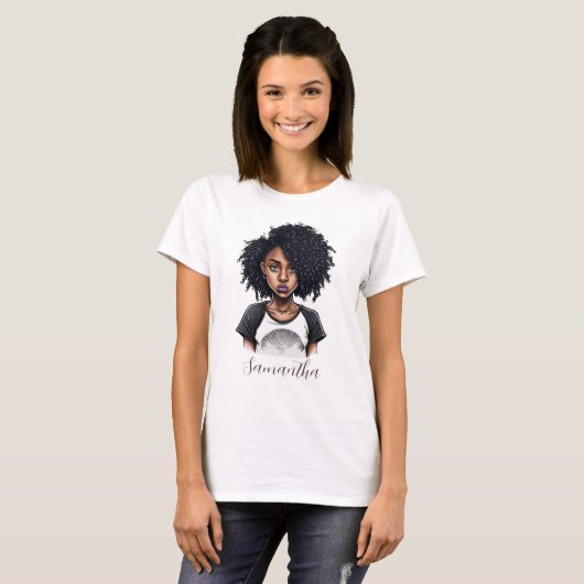 Chic und Classy Afro Frau T-Shirt (Vorne ganz)