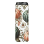 Chic und einzigartiges Blumenkürbis-Muster Thermosbecher (Rückseite)