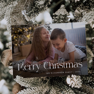 Chic und Elegant Frohe Weihnachts-Foto Feiertagskarte