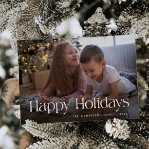 Chic und Elegant Happy Holidays Foto Feiertagskarte
