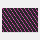 Chic und Elegant Magenta Rosa und Schwarzes Glossa Geschenkpapier Set (Vorderseite 2)