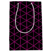 Chic und Elegant Magenta Rosa und Schwarzes Glossa Mittlere Geschenktüte (Vorderseite)