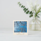 Chic und Elegant moderne minimalistische Fotografi Quadratische Visitenkarte (Stehend Vorderseite)