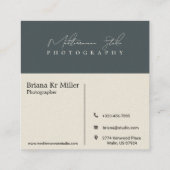 Chic und Elegant moderne minimalistische Fotografi Quadratische Visitenkarte (Rückseite)