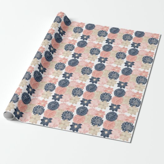 Chic und Elegante Blume Design Geschenkpapier (Ungerollt)