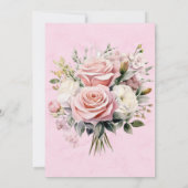 Chic und elegante Rosa Rose Hochzeit Einladung (Rückseite)