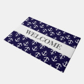 Chic und Elegantes Nautical Anchor Muster Willkomm Fußmatte (Schrägansicht)