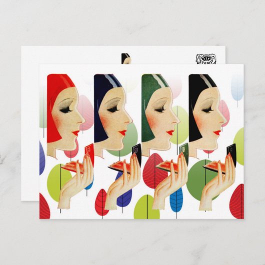 Chic und farbenfrohe kosmetische Komplikationen Postkarte (Vorne/Hinten)