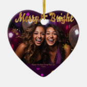 Chic und Festivals Lila und Gold Confetti Keramik Ornament (Vorne)