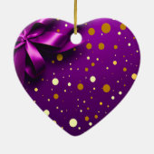 Chic und Festivals Lila und Gold Confetti Keramik Ornament (Hinten)