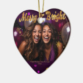 Chic und Festivals Lila und Gold Confetti Keramik Ornament (Links)