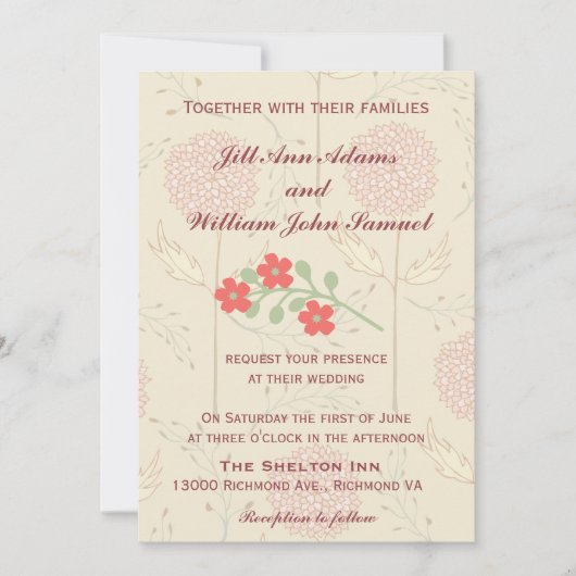 Chic und Floral Wedding Einladung (Vorderseite)