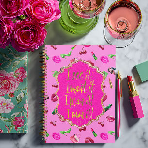 Chic und lustig Hot Pink & Green Glam “Ich sehe es Notizblock