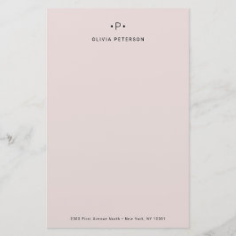 Chic und Minimal Monogramm| Blüte Briefpapier