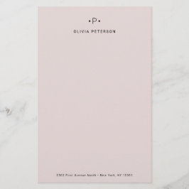 Chic und Minimal Monogramm| Blüte Briefpapier