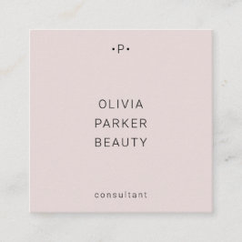 Chic und Minimal Monogramm| Blüte Quadratische Visitenkarte