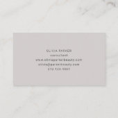 Chic und Minimal Monogramm| Grau Visitenkarte (Rückseite)