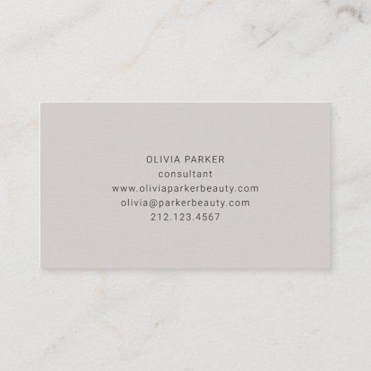 Chic und Minimal Monogramm| Grau Visitenkarte (Rückseite)