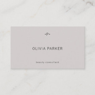 Chic und Minimal Monogramm Grau Visitenkarte