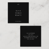 Chic und Minimal Monogramm| Schwarz Quadratische Visitenkarte (Vorne/Hinten)