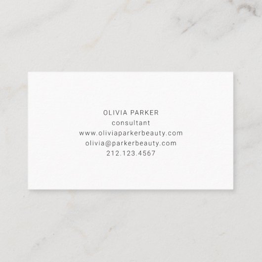 Chic und Minimal Monogramm| Schwarz und Weiß Visitenkarte (Rückseite)