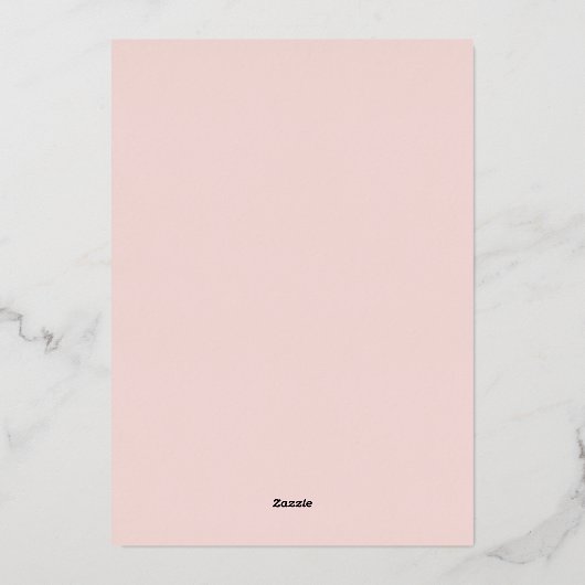 Chic und Romantic Blush Pink Hochzeit Folieneinladung (Rückseite)