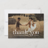 Chic und schöner Text | Zweite Hochzeit eines klas Dankeskarte (Vorderseite)