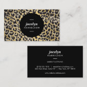Chic und stilvolle Gold Leopard Print Business Car Visitenkarte (Vorne/Hinten)