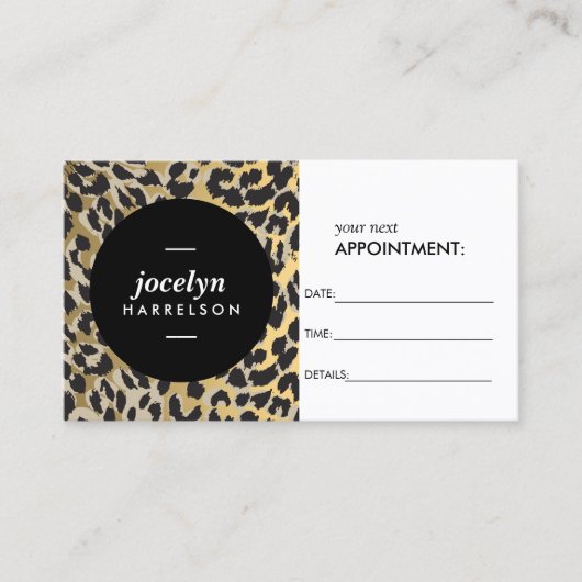 Chic und stilvolle Gold Leopard Print Termin (Vorderseite)