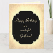 Chic und stilvolle Happy Birthday Girlfriend Karte (Vorderseite)