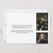 Chic und stilvoller Foto Abschluss Ankündigung (Rückseite)