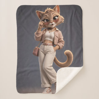 Chic und stilvolles 3D-animiertes Katzen-Charakter Sherpadecke