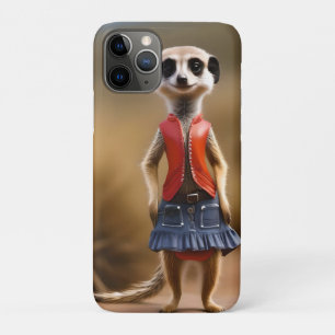 Chic und Stylish: Meerkat Girl in Skirt und Jacket Case-Mate iPhone Hülle