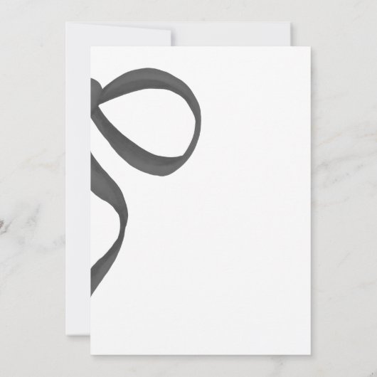 Chic und trendige Ribbon Schwarz-Weiß-Hochzeit Einladung (Rückseite)