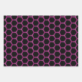 Chic und Trendy Magenta Rosa und Schwarz Glossie Geschenkpapier Set (Vorderseite)
