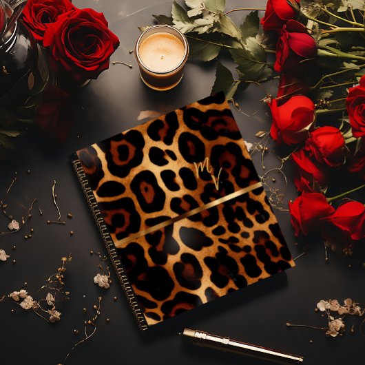 Chic und trendy Mit Monogramm Leopard Print Notizblock