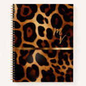 Chic und trendy Mit Monogramm Leopard Print Notizblock (Vorderseite)