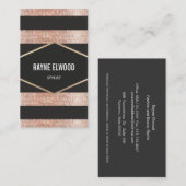 Chic und Trendy Striping Black and Copper Sequins Visitenkarte (Vorne/Hinten)