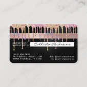 Chic Unicorn Black Metallic Glitzer Tropfen Credit Visitenkarte (Rückseite)